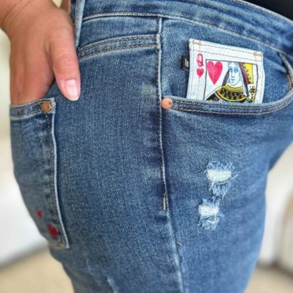 Judy Blue Queen Of Hearts BF Jeans ( Size 9/29) - Picture 1 of 3